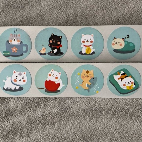 200 One Inch Stickers ~ Animal Theme ~ Owl Kawaii Asian Cat Wild Animals - Picture 4 of 9